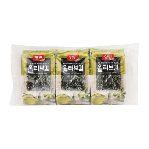 Wodorosty przyprawione z oliwa z oliwek krojone (Halal) YANGBAN 4g x 3szt/ op