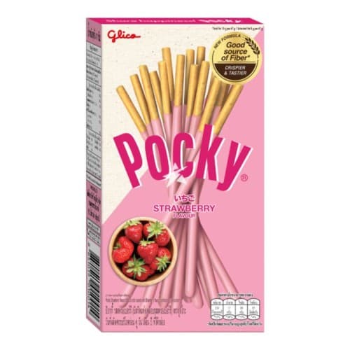 Pocky w Polewie o smaku Truskawkowym GLICO 43g