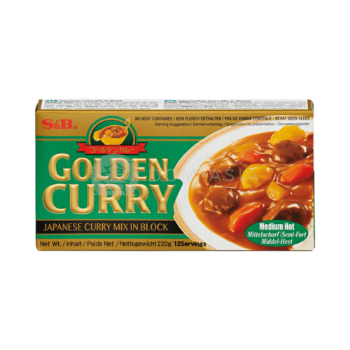 Golden Curry średnio ostry S&B 220g