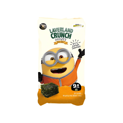 Snack z wodorostów z solą morską "Minions" LAVERLAND CRUNCH 4.5g x 9szt/ op