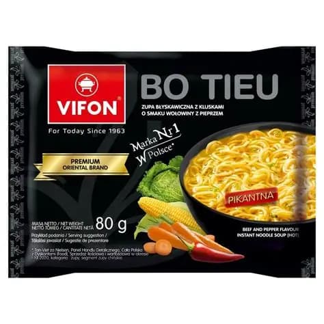Zupa błyskawiczna z kluskami o smaku wołowiny z pieprzem VIFON 80g